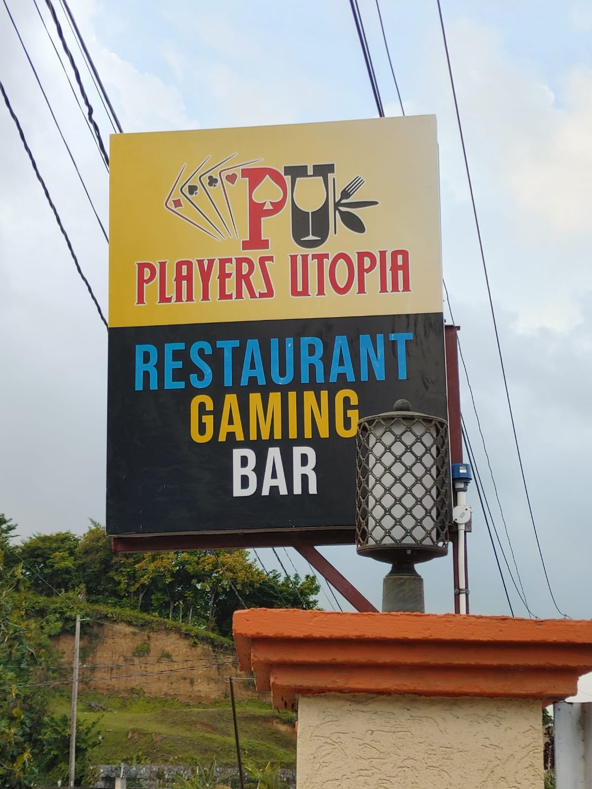 Players Utopia restaurant gaming and bar sign